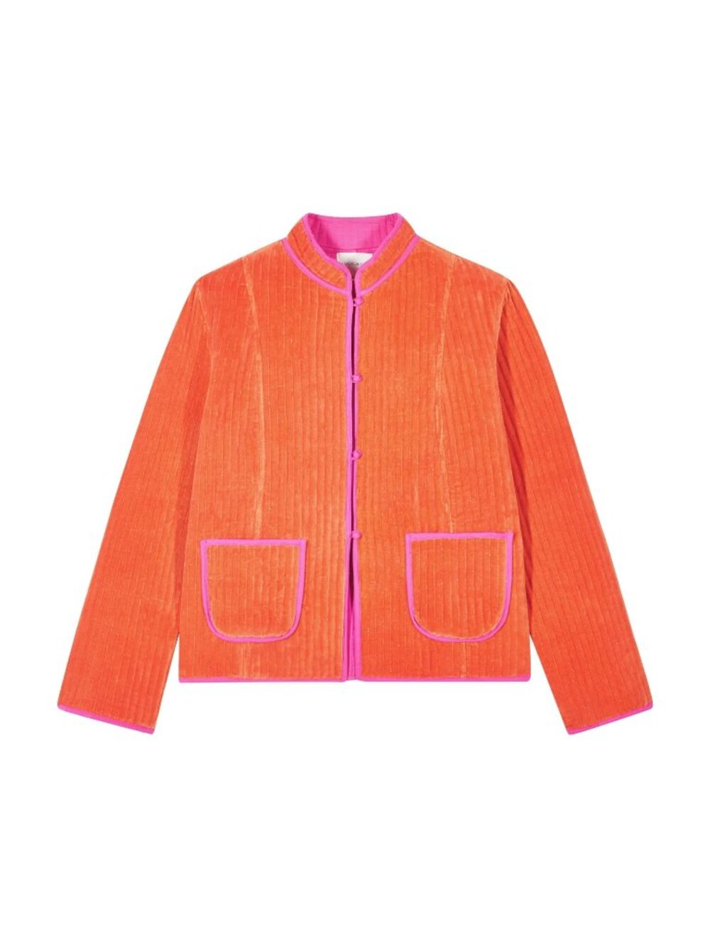 Maria de la Orden Fittonia Velvet Jacket in Orange Pink